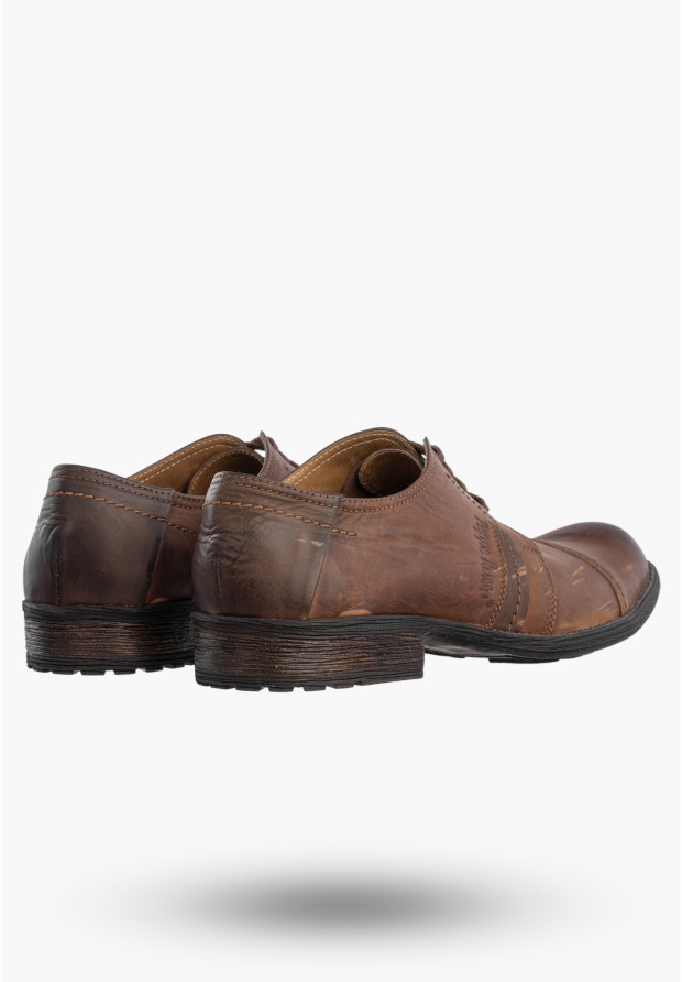 Półbuty Wizytowe Męskie Skórzane Buty Eleganckie Wygodne Brązowe Dragonet