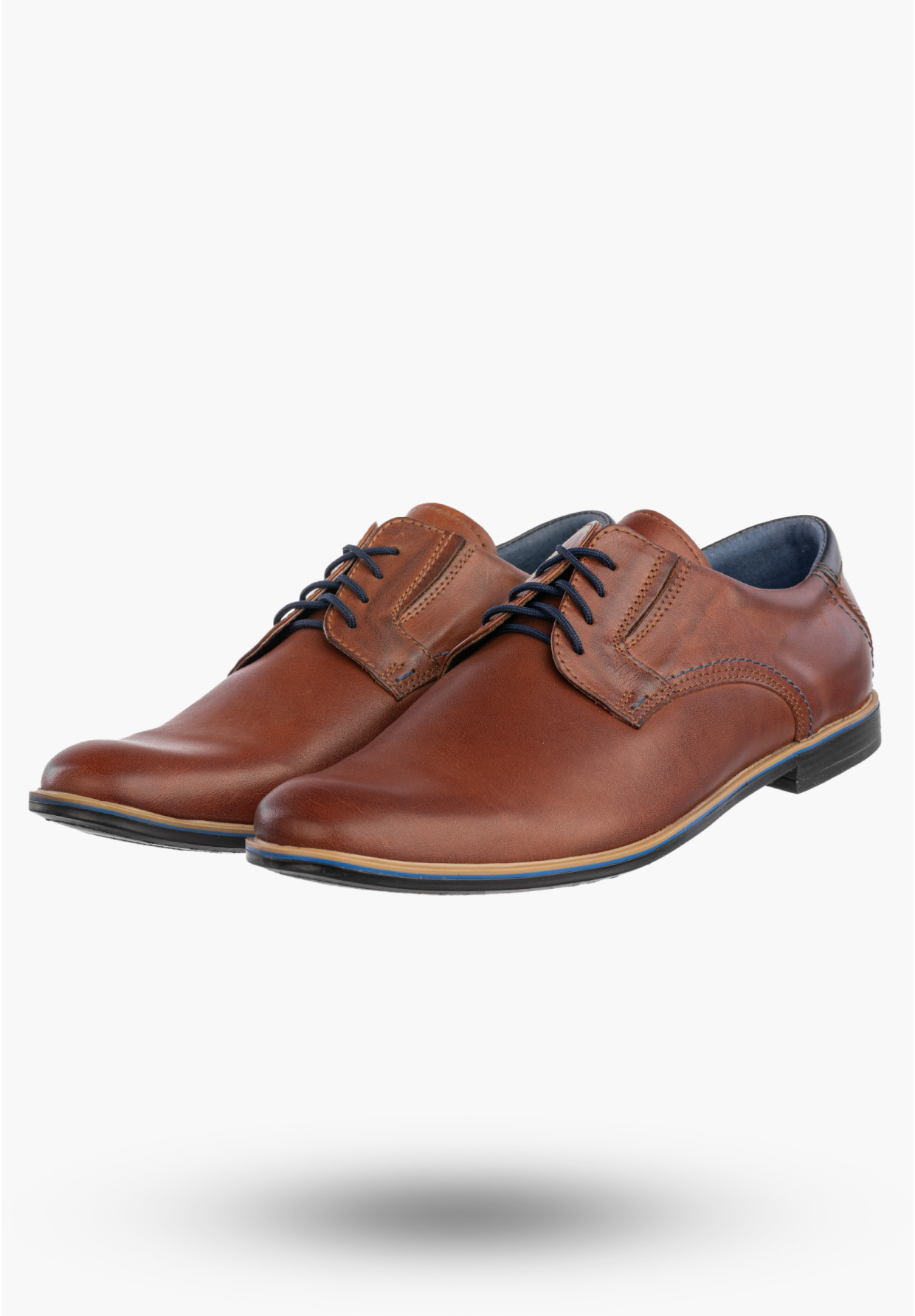 Buty Wizytowe Męskie Skórzane Półbuty Eleganckie Brązowe Rosetti