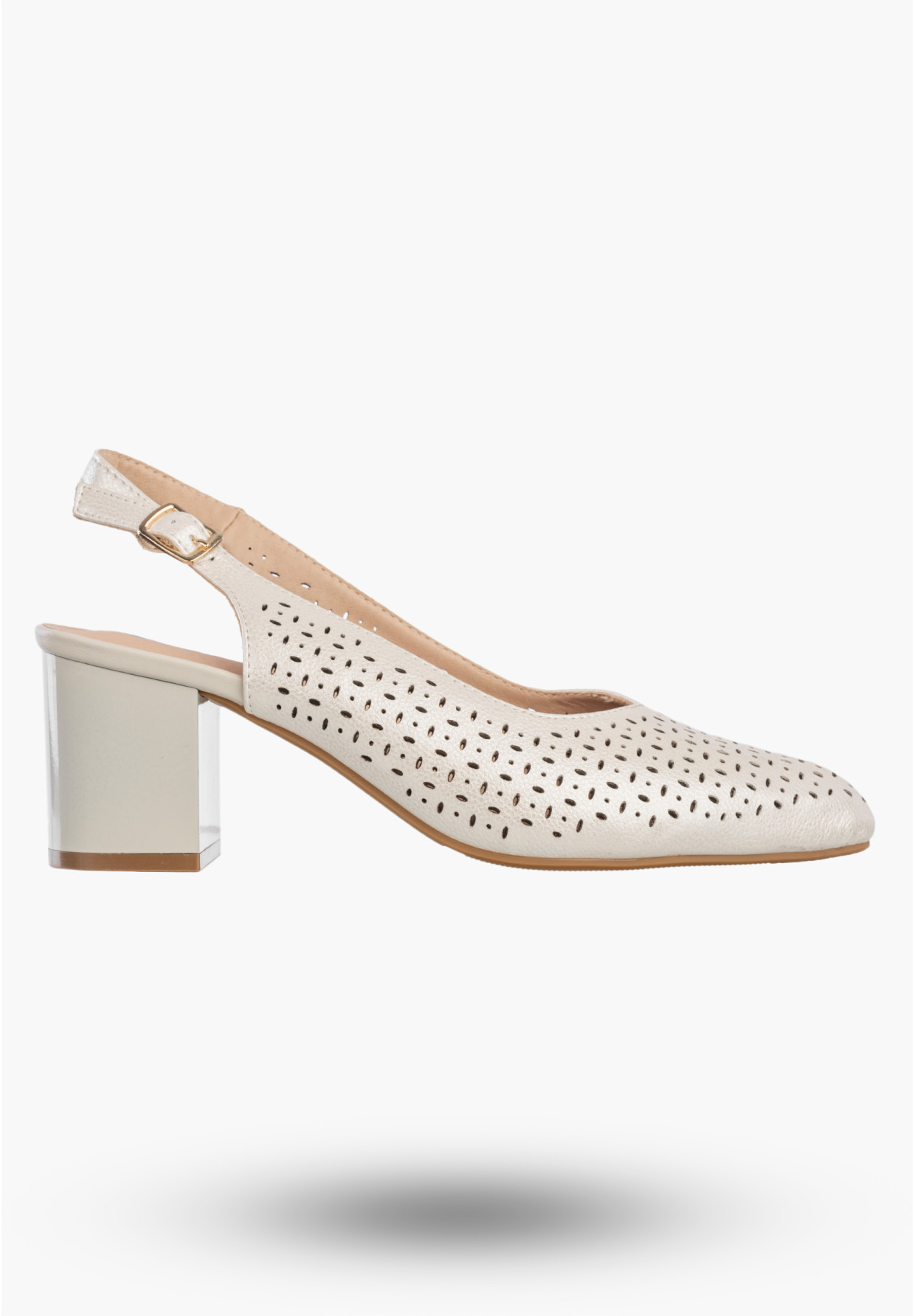 Czółenka Damskie Ekoskóra Buty Na Słupku Ażurowe Eleganckie Srebrne Jezzi SFY2263A-5