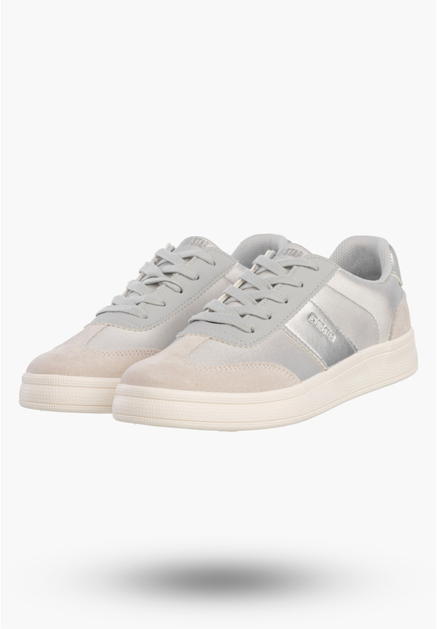 Sneakersy Damskie BIG STAR Buty Sportowe Niskie Casual Szary TT274156