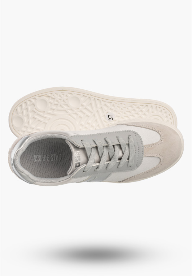 Sneakersy Damskie BIG STAR Buty Sportowe Niskie Casual Szary TT274156