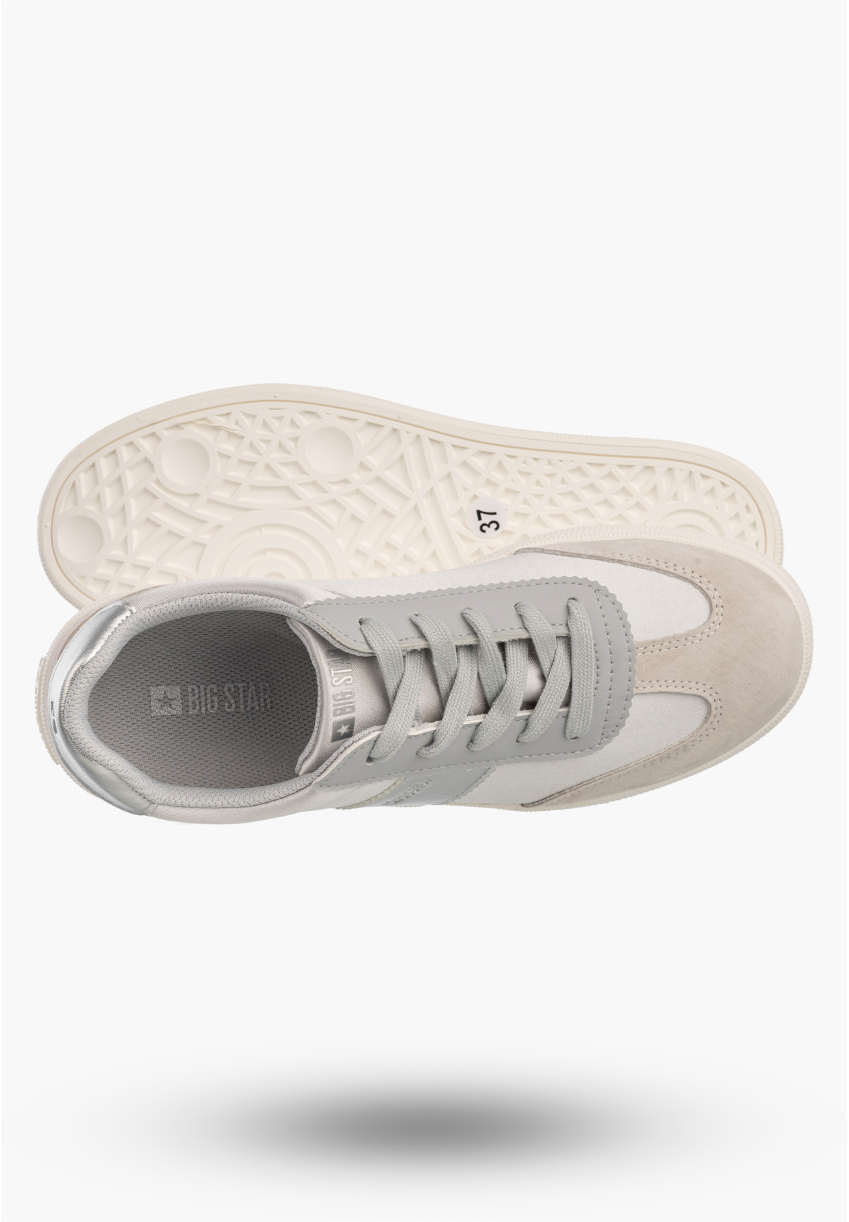 Sneakersy Damskie BIG STAR Buty Sportowe Niskie Casual Szary TT274156