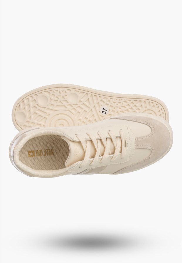 Sneakersy Damskie BIG STAR Buty Sportowe Niskie Casual Beżowe TT274155