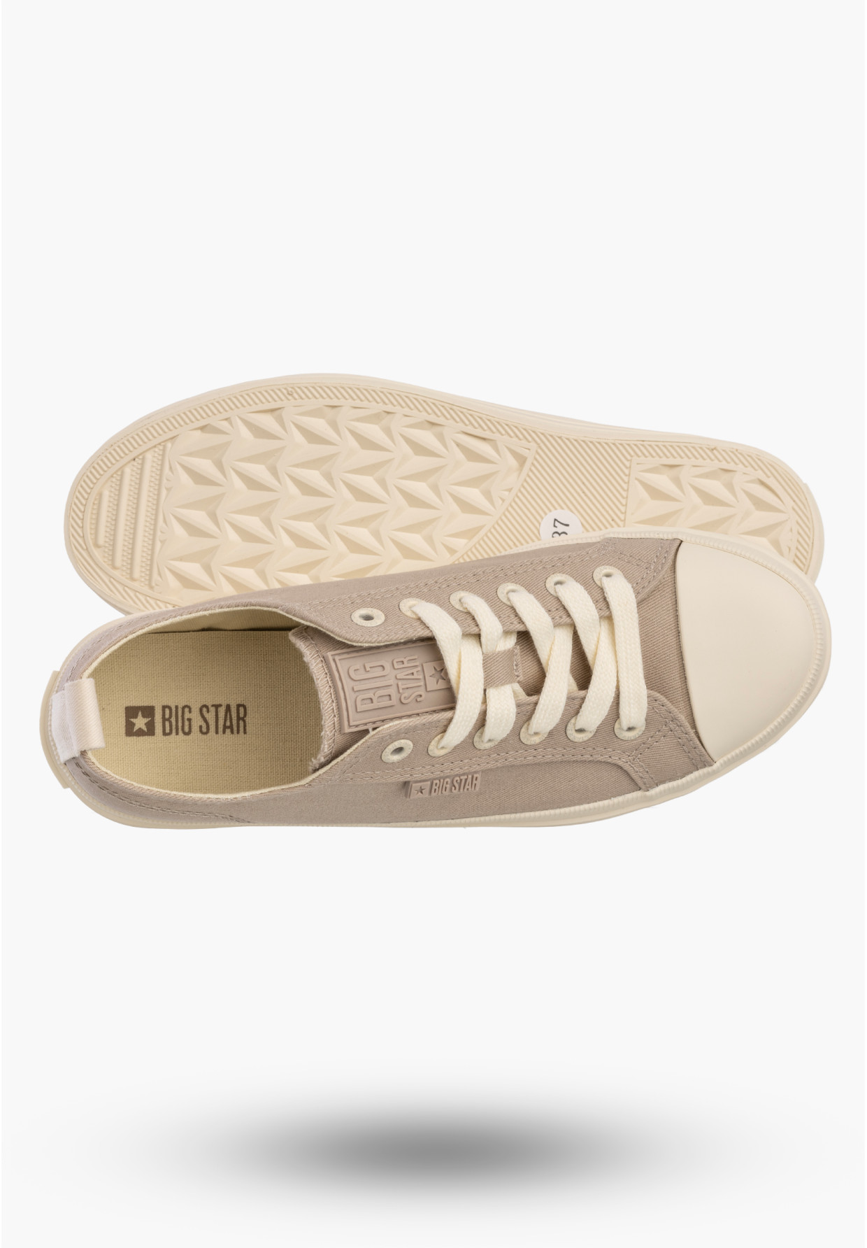 Trampki Damskie BIG STAR Buty Sportowe Niskie Casual Szare TT274819