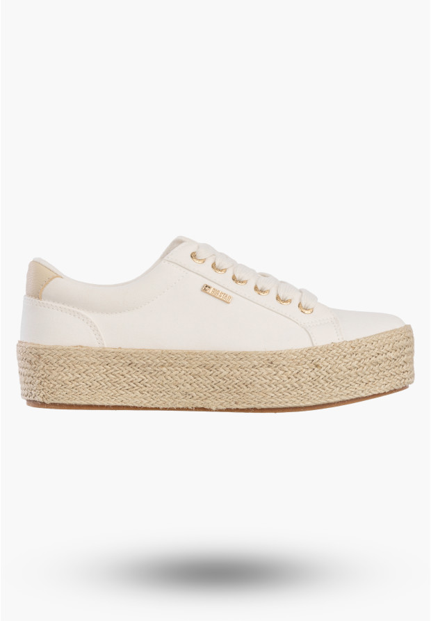 Sneakersy Damskie BIG STAR Buty Na Platformie Trampki Białe TT274349