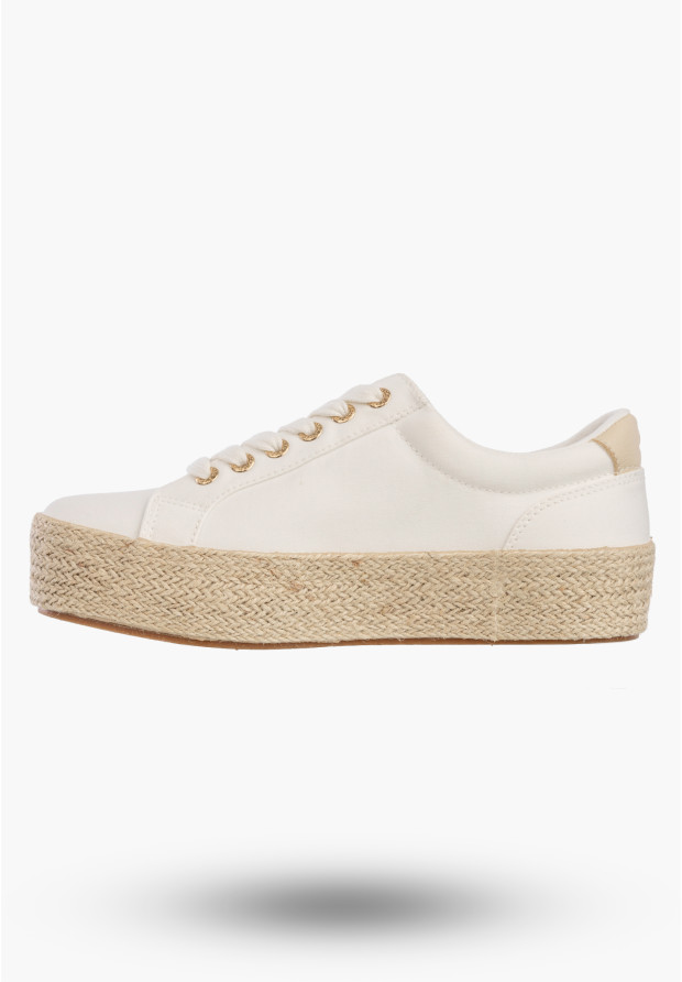 Sneakersy Damskie BIG STAR Buty Na Platformie Trampki Białe TT274349