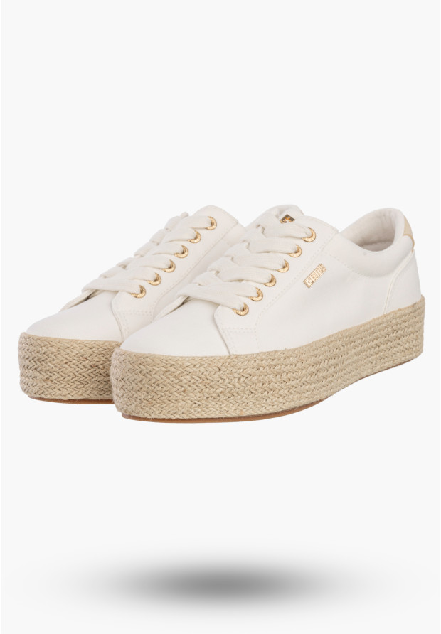 Sneakersy Damskie BIG STAR Buty Na Platformie Trampki Białe TT274349