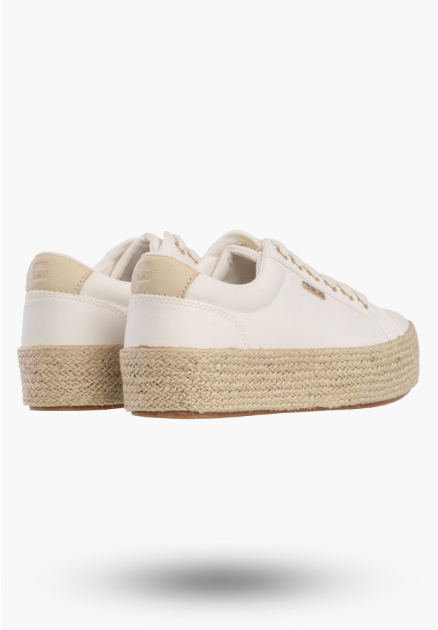 Sneakersy Damskie BIG STAR Buty Na Platformie Trampki Białe TT274349