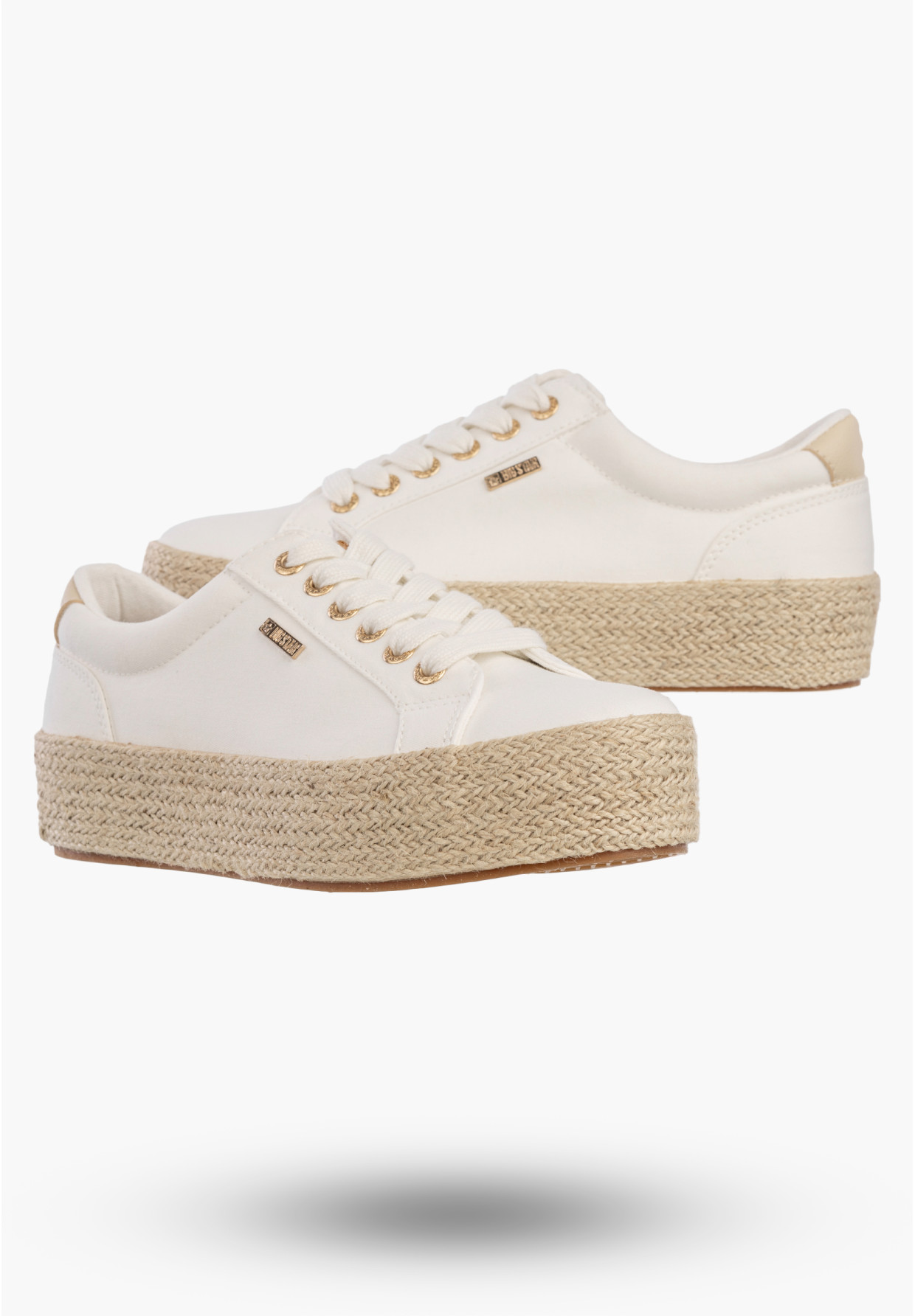 Sneakersy Damskie BIG STAR Buty Na Platformie Trampki Białe TT274349