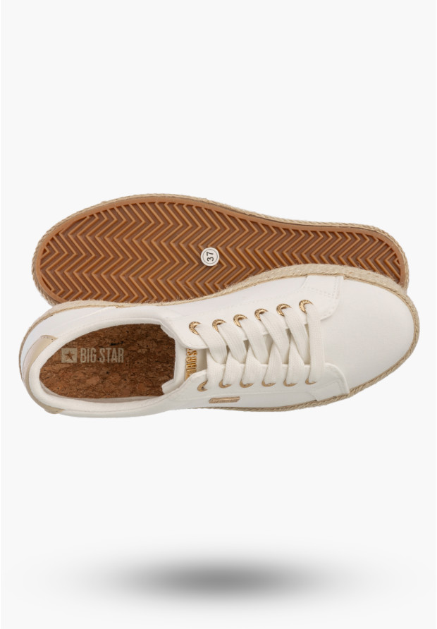 Sneakersy Damskie BIG STAR Buty Na Platformie Trampki Białe TT274349