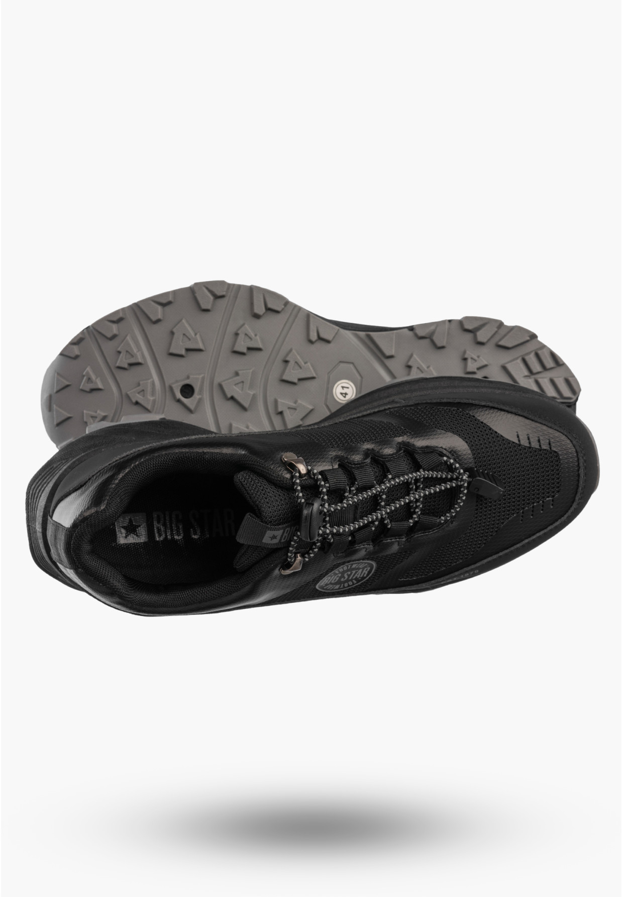 Sneakersy Męskie BIG STAR Buty Sportowe Ekoskóra Casual Czarne TT174335