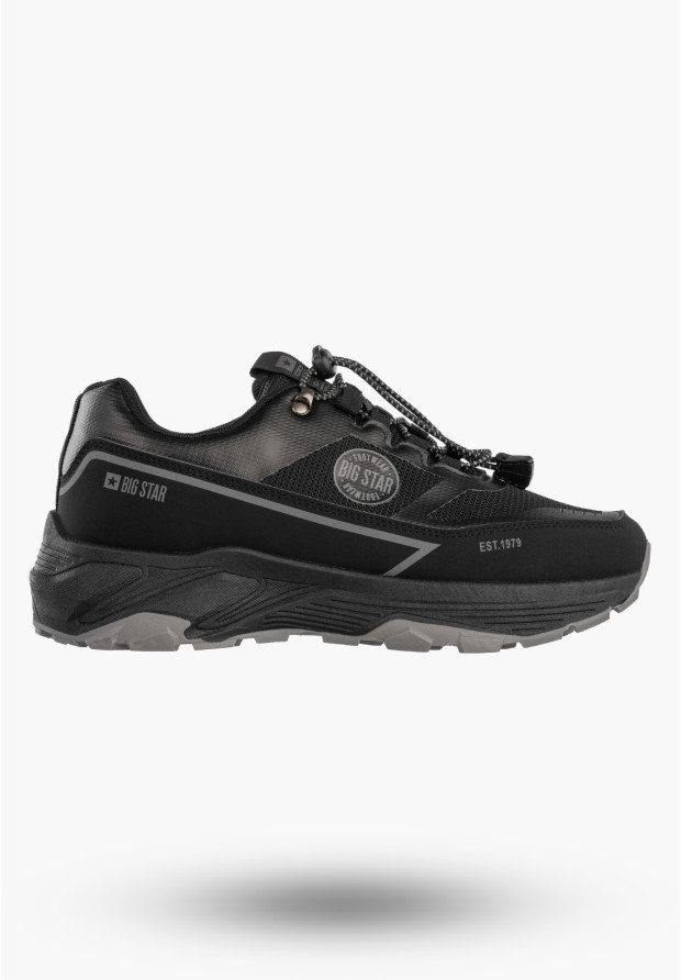 Sneakersy Męskie BIG STAR Buty Sportowe Ekoskóra Casual Czarne TT174335