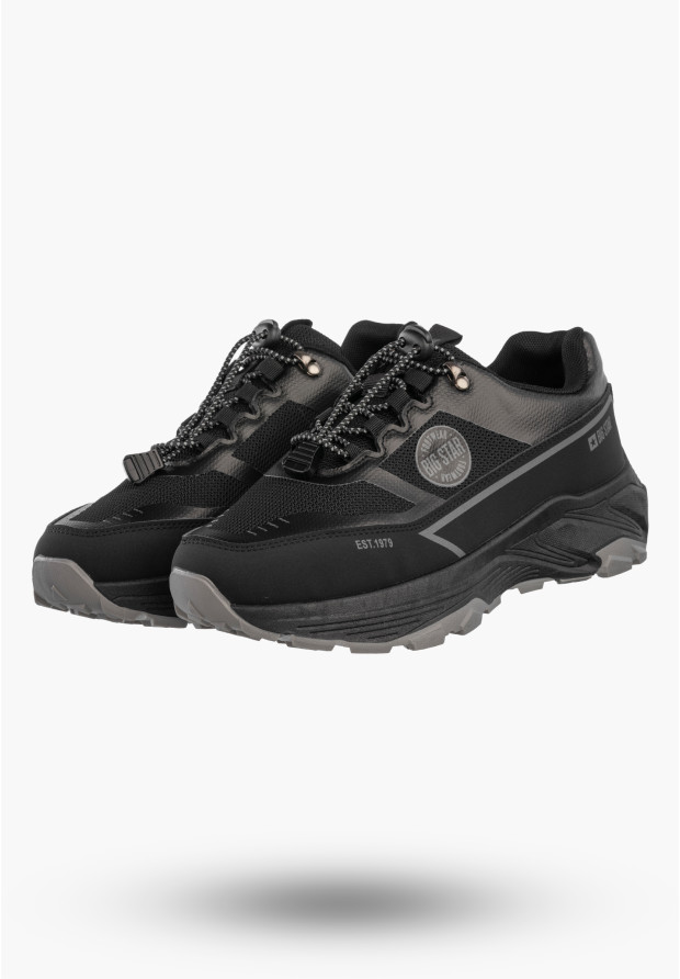 Sneakersy Męskie BIG STAR Buty Sportowe Ekoskóra Casual Czarne TT174335