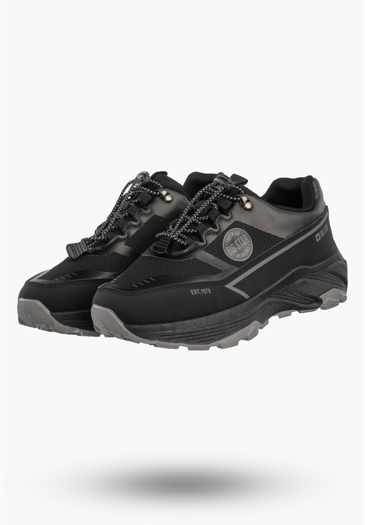 Sneakersy Męskie BIG STAR Buty Sportowe Ekoskóra Casual Czarne TT174335