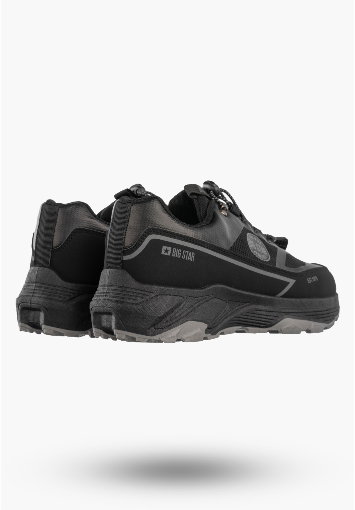 Sneakersy Męskie BIG STAR Buty Sportowe Ekoskóra Casual Czarne TT174335
