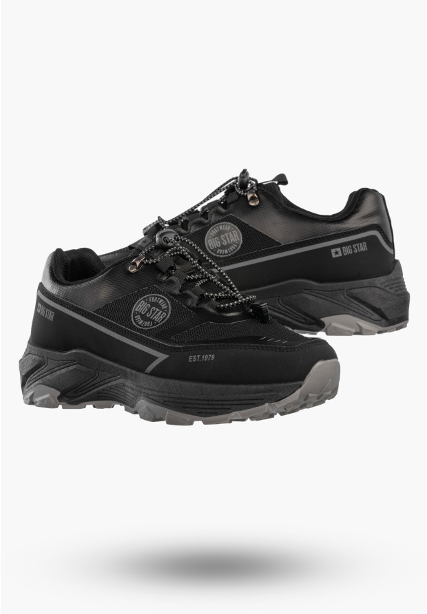 Sneakersy Męskie BIG STAR Buty Sportowe Ekoskóra Casual Czarne TT174335