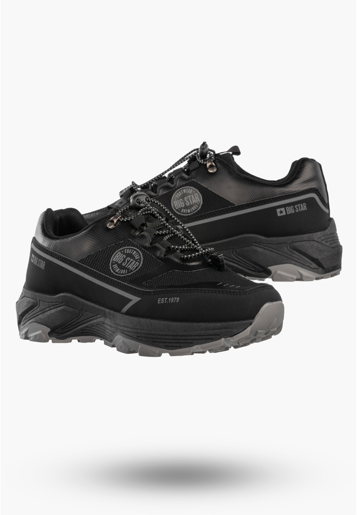 Sneakersy Męskie BIG STAR Buty Sportowe Ekoskóra Casual Czarne TT174335