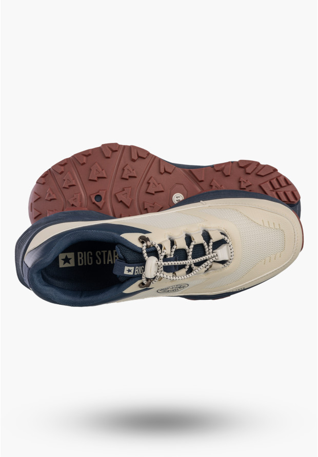 Sneakersy Męskie BIG STAR Buty Sportowe Ekoskóra Casual Beżowe TT174334