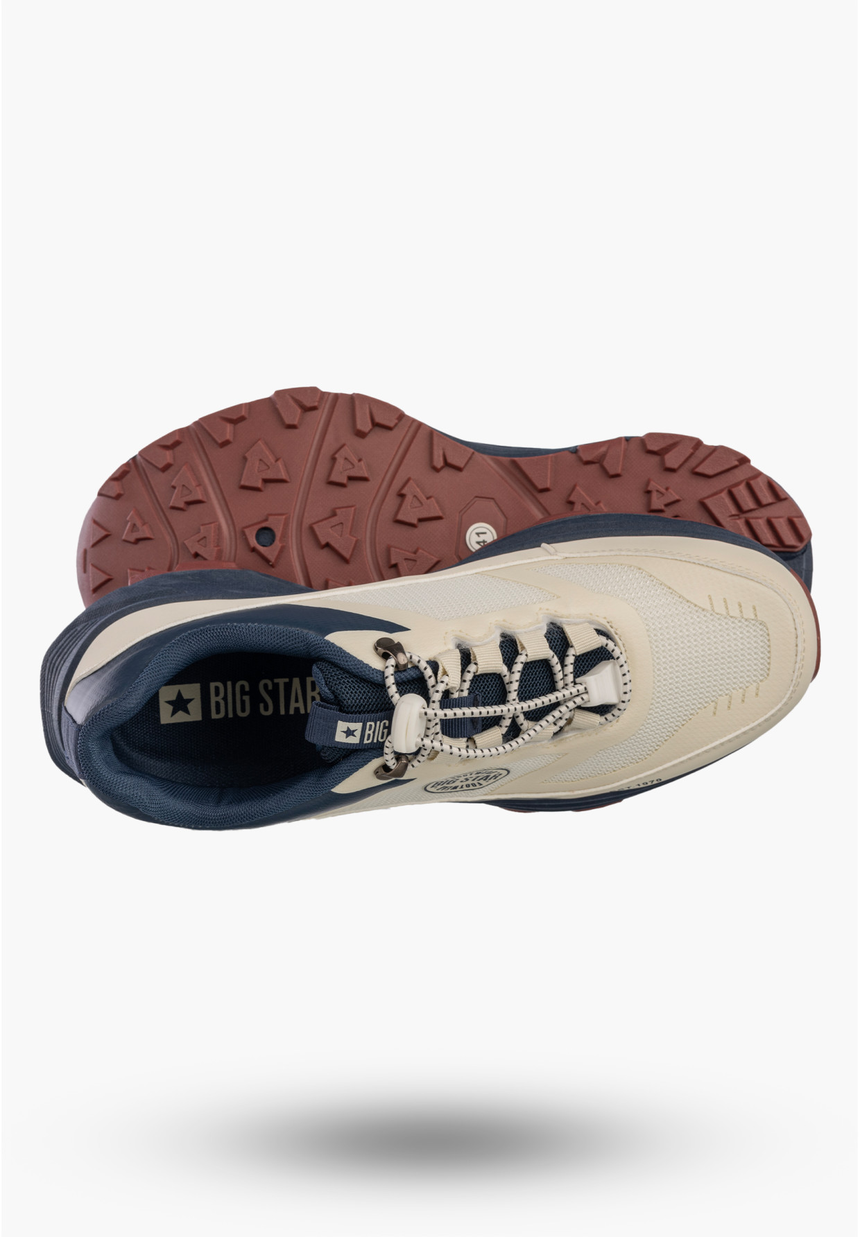 Sneakersy Męskie BIG STAR Buty Sportowe Ekoskóra Casual Beżowe TT174334