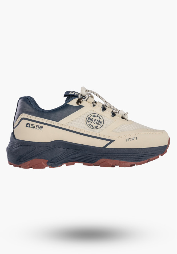 Sneakersy Męskie BIG STAR Buty Sportowe Ekoskóra Casual Beżowe TT174334