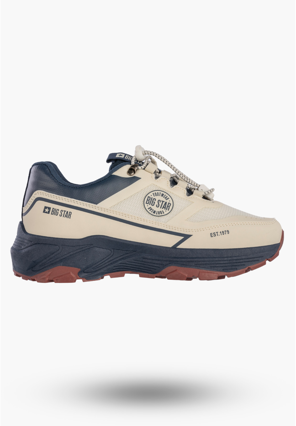 Sneakersy Męskie BIG STAR Buty Sportowe Ekoskóra Casual Beżowe TT174334
