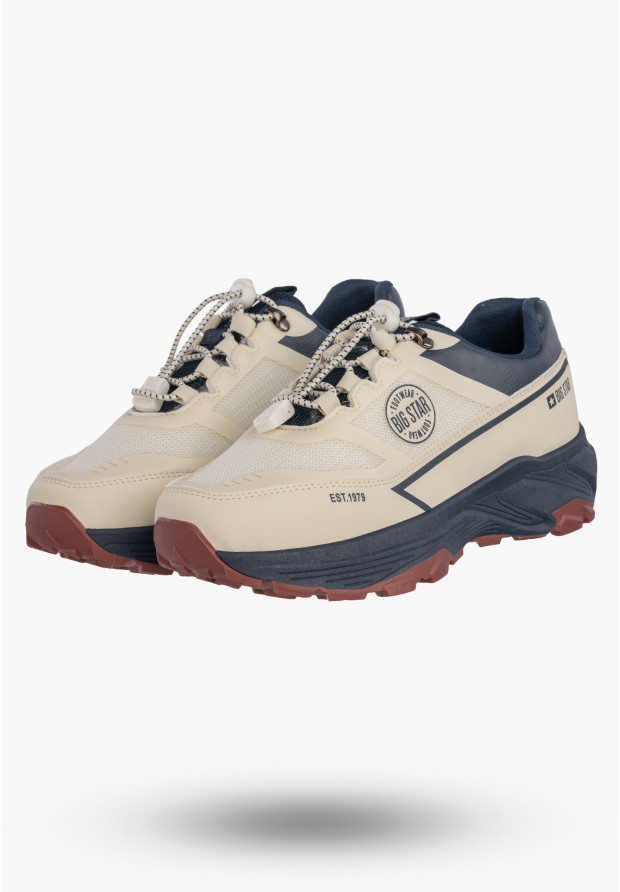 Sneakersy Męskie BIG STAR Buty Sportowe Ekoskóra Casual Beżowe TT174334
