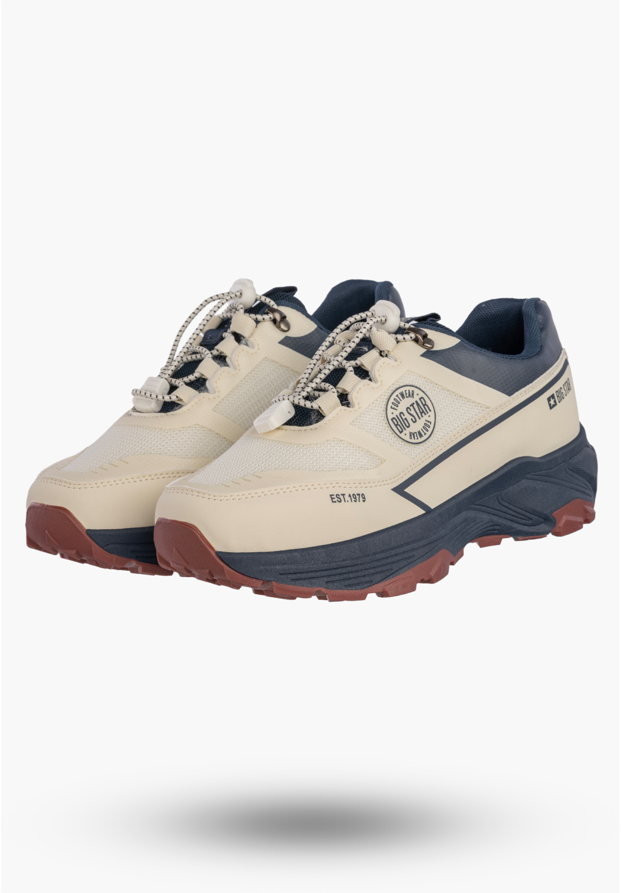 Sneakersy Męskie BIG STAR Buty Sportowe Ekoskóra Casual Beżowe TT174334