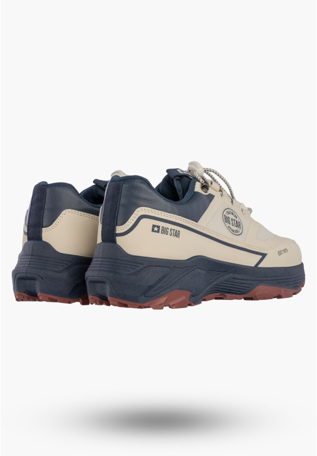 Sneakersy Męskie BIG STAR Buty Sportowe Ekoskóra Casual Beżowe TT174334