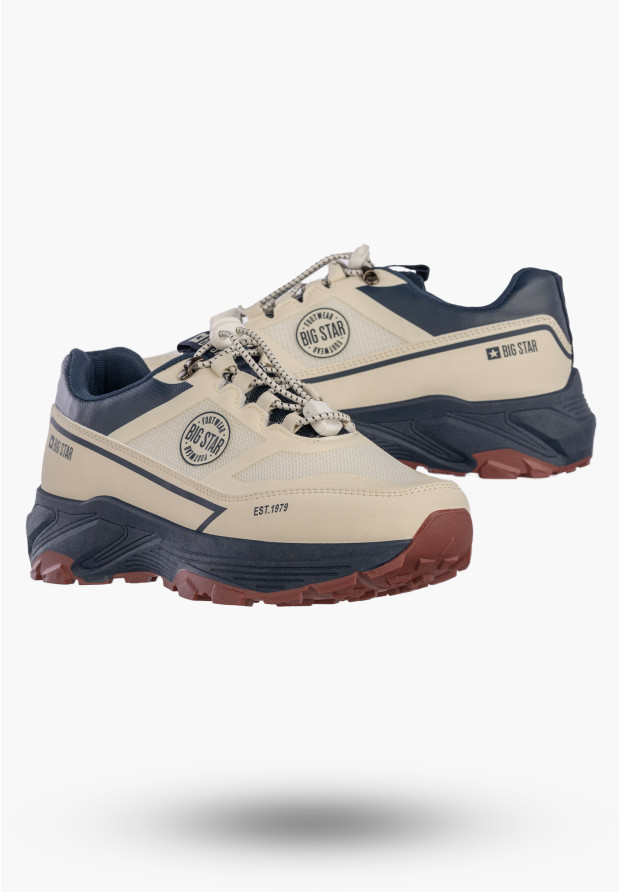Sneakersy Męskie BIG STAR Buty Sportowe Ekoskóra Casual Beżowe TT174334