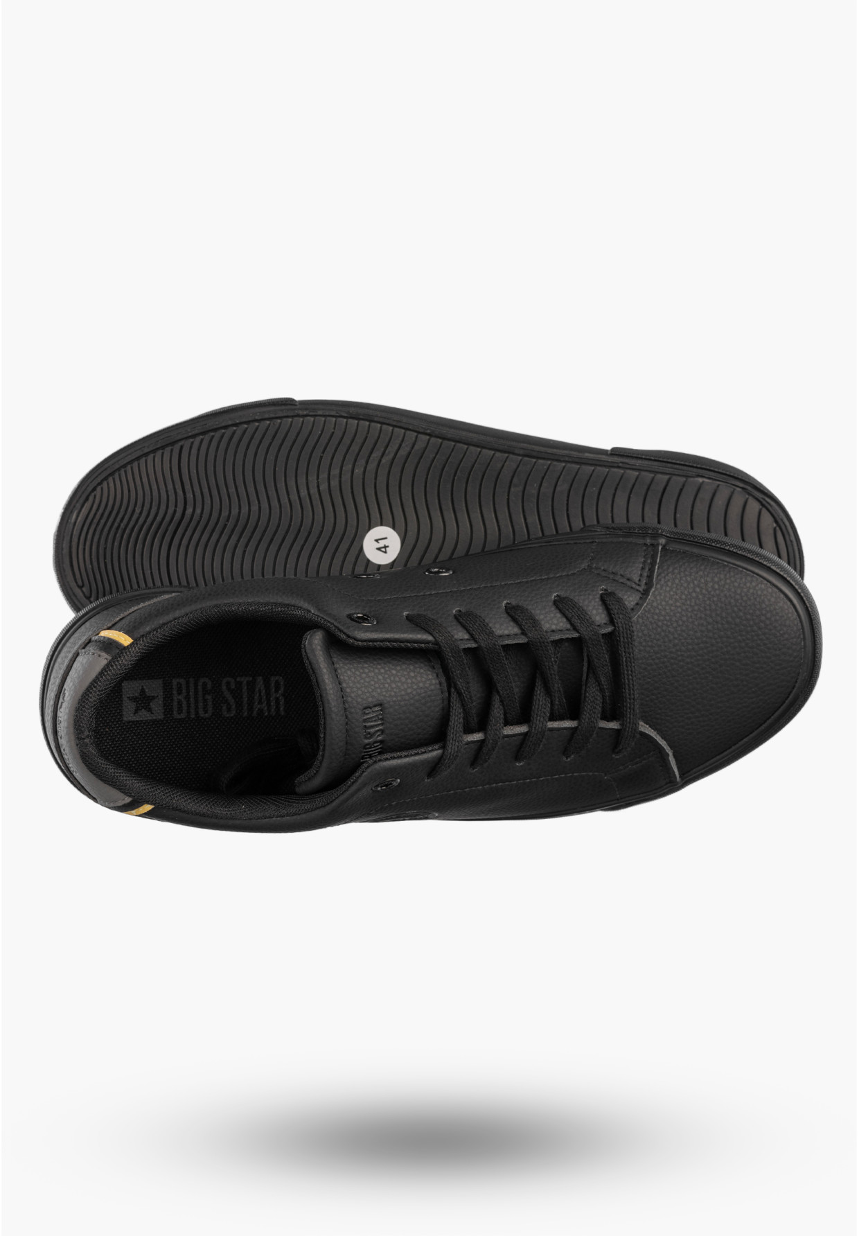 Tenisówki Męskie BIG STAR Buty Sportowe Ekoskóra Sneakersy Czarne TT174084
