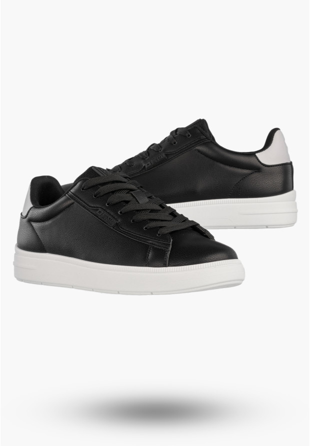 Tenisówki Męskie BIG STAR Buty Sportowe Ekoskóra Sneakersy Czarne TT174332