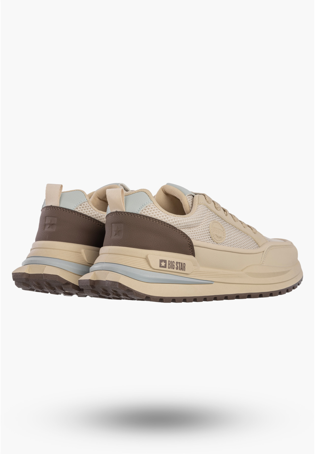 Sneakersy Męskie BIG STAR Buty Sportowe Ekoskóra Beżowe TT174316