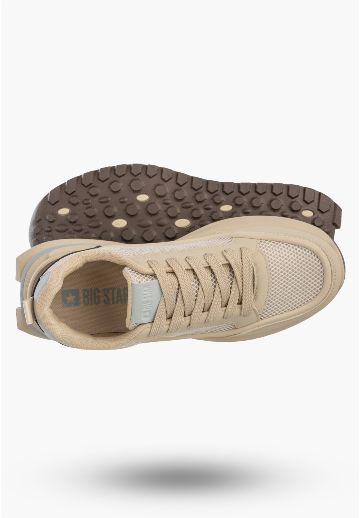 Sneakersy Męskie BIG STAR Buty Sportowe Ekoskóra Beżowe TT174316