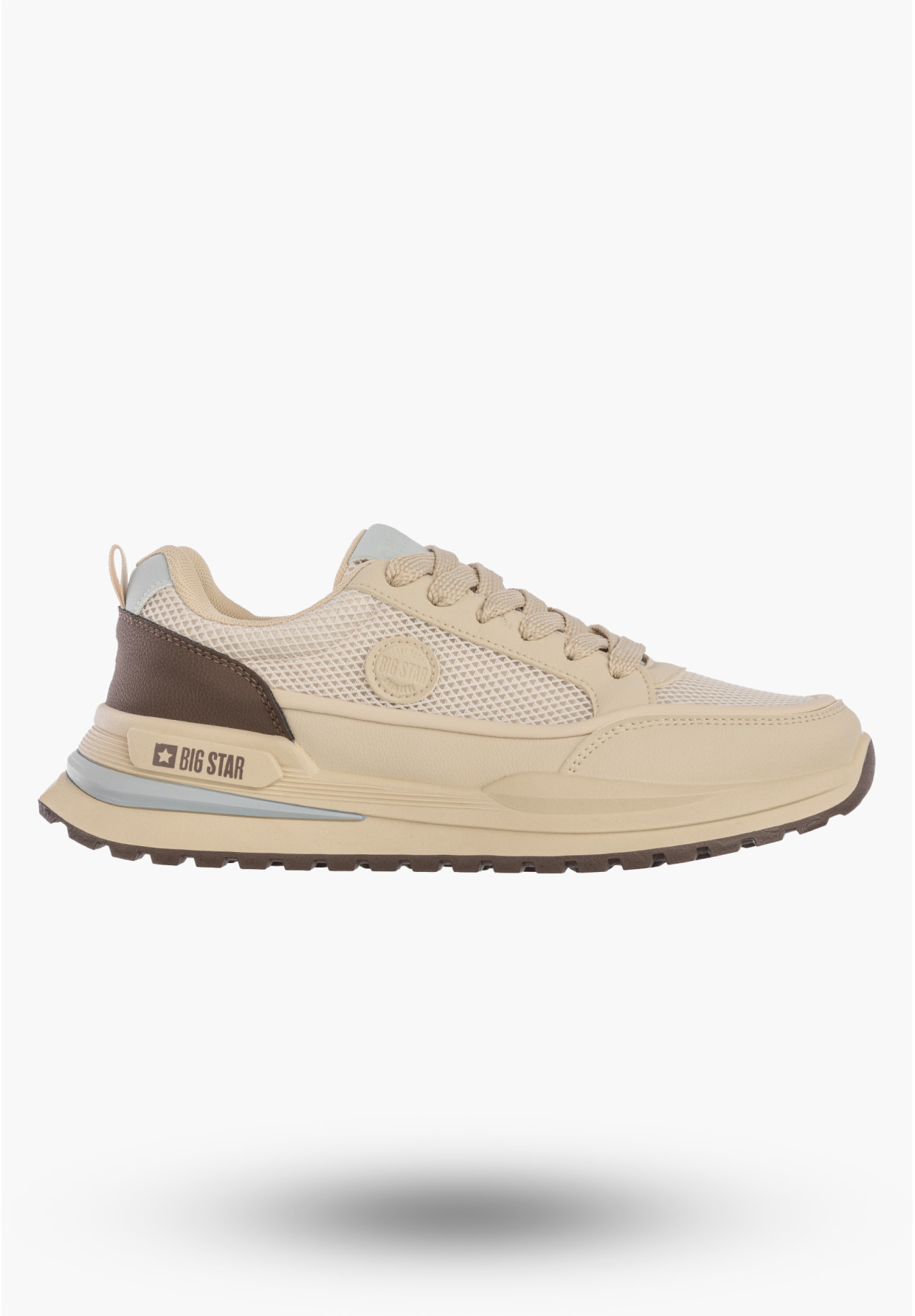 Sneakersy Męskie BIG STAR Buty Sportowe Ekoskóra Beżowe TT174316