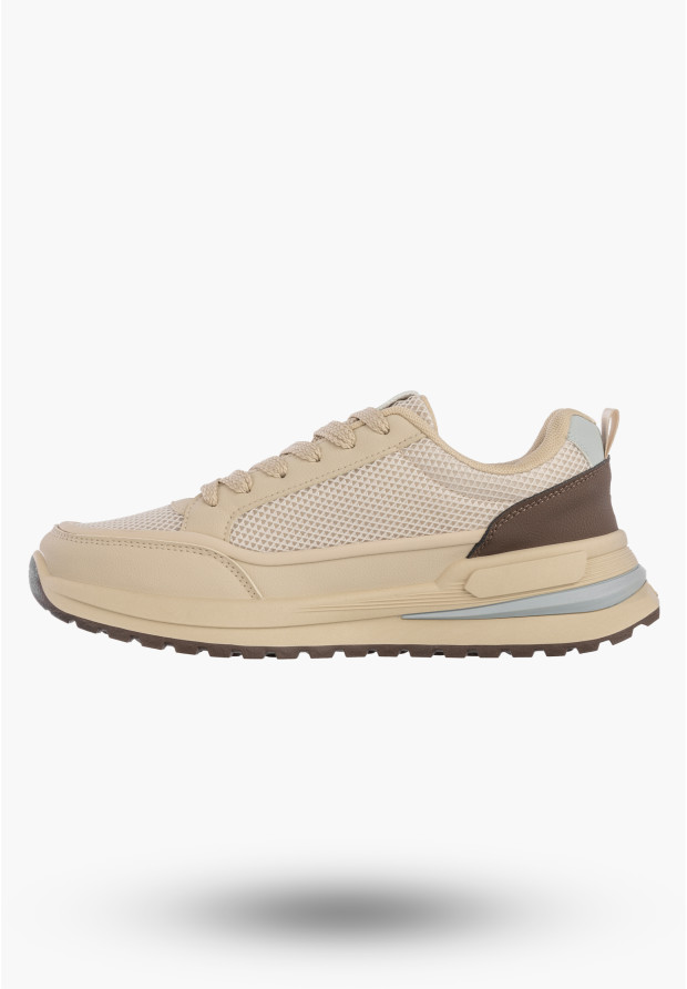 Sneakersy Męskie BIG STAR Buty Sportowe Ekoskóra Beżowe TT174316
