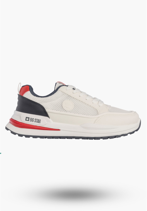 Sneakersy Męskie BIG STAR Buty Sportowe Ekoskóra Białe TT174315