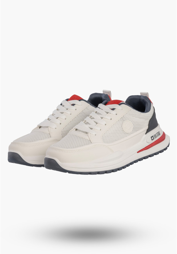 Sneakersy Męskie BIG STAR Buty Sportowe Ekoskóra Białe TT174315