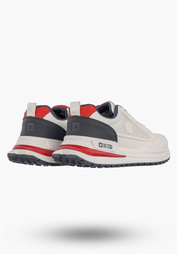 Sneakersy Męskie BIG STAR Buty Sportowe Ekoskóra Białe TT174315
