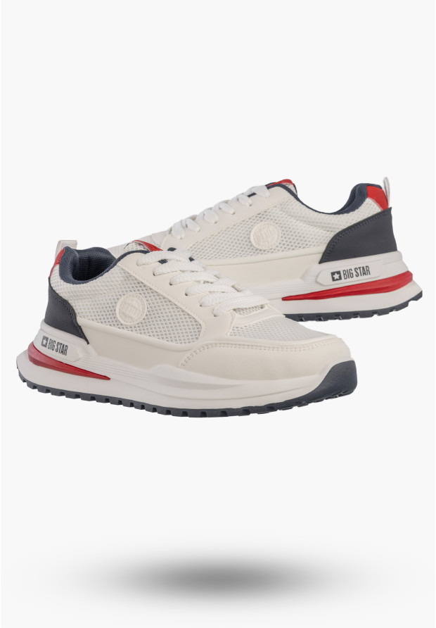 Sneakersy Męskie BIG STAR Buty Sportowe Ekoskóra Białe TT174315