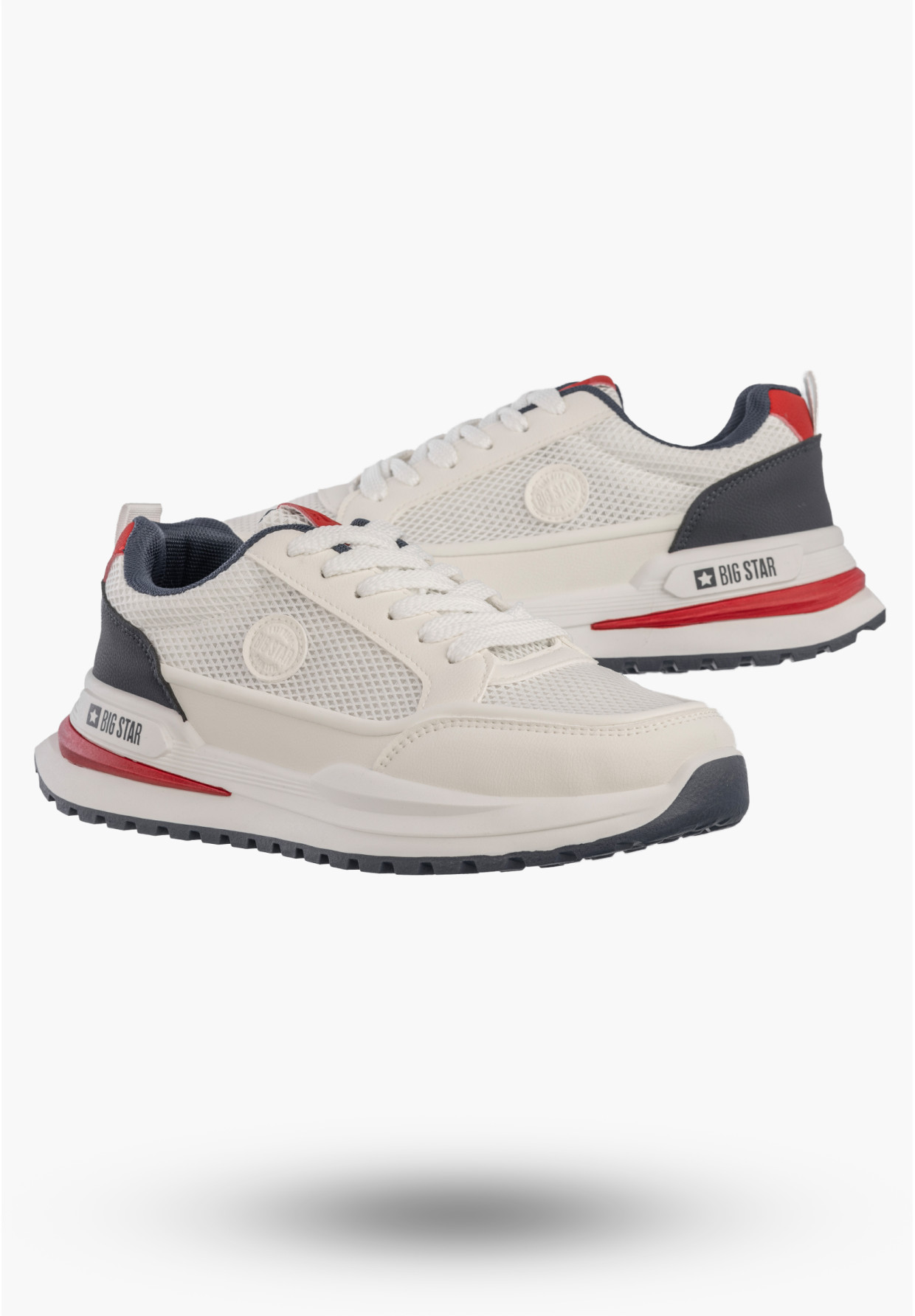 Sneakersy Męskie BIG STAR Buty Sportowe Ekoskóra Białe TT174315