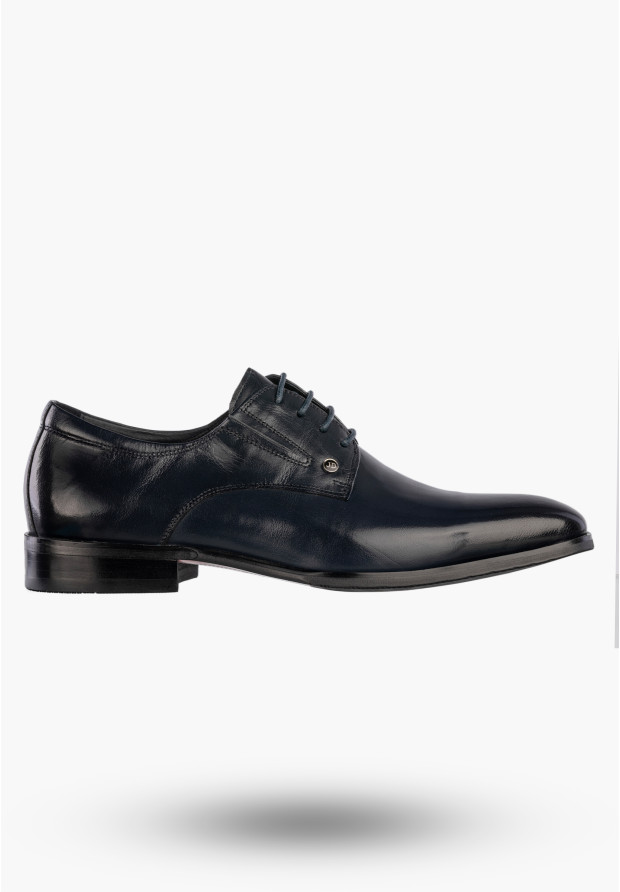 Buty Męskie JOHN DOUBARE Skórzane Półbuty Wizytowe Granatowe E22-5-178