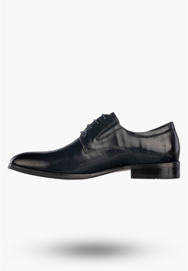 Buty Męskie JOHN DOUBARE Skórzane Półbuty Wizytowe Granatowe E22-5-178