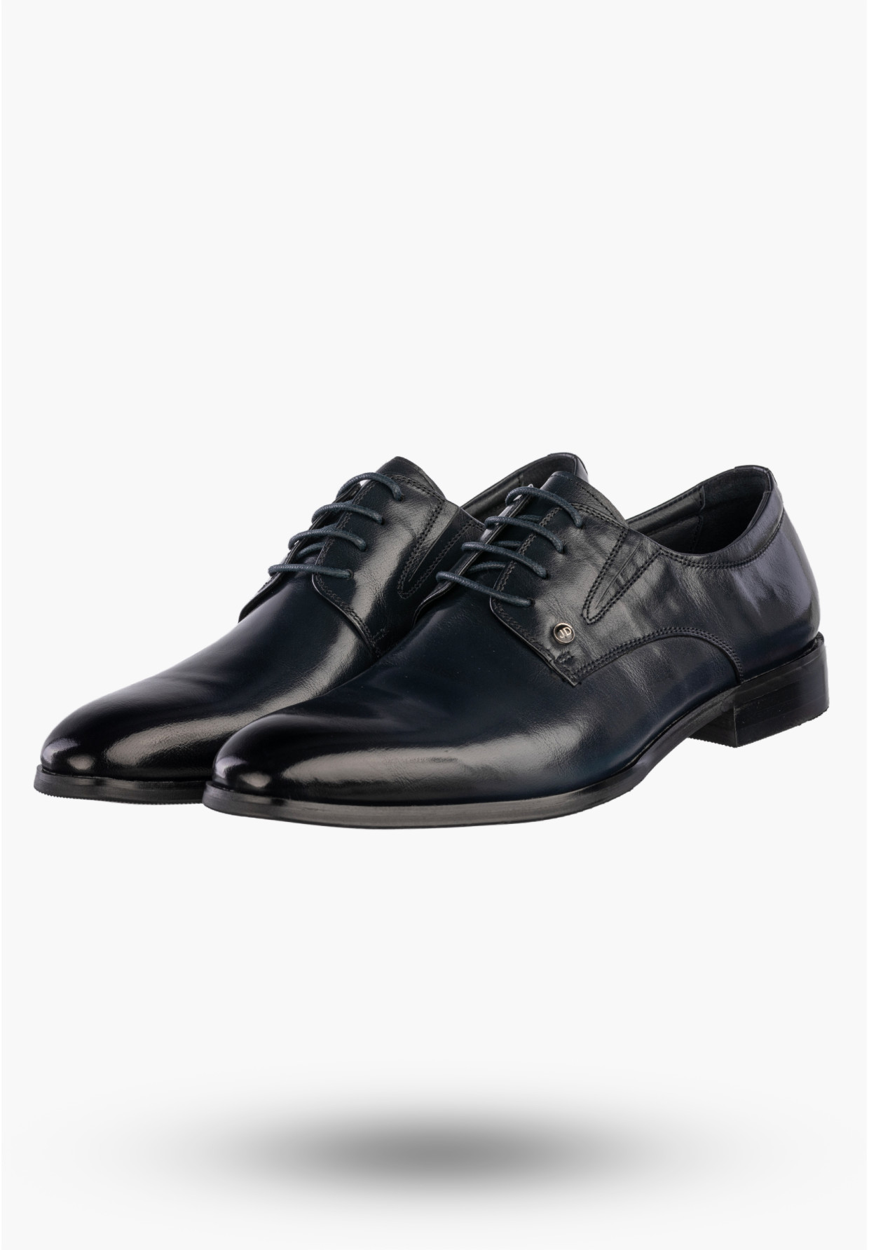 Buty Męskie JOHN DOUBARE Skórzane Półbuty Wizytowe Granatowe E22-5-178