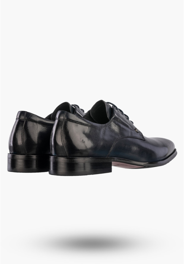 Buty Męskie JOHN DOUBARE Skórzane Półbuty Wizytowe Granatowe E22-5-178