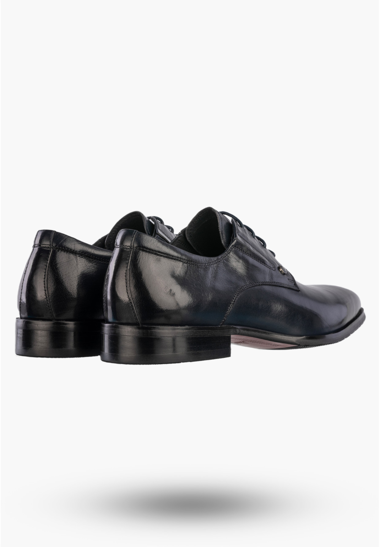 Buty Męskie JOHN DOUBARE Skórzane Półbuty Wizytowe Granatowe E22-5-178
