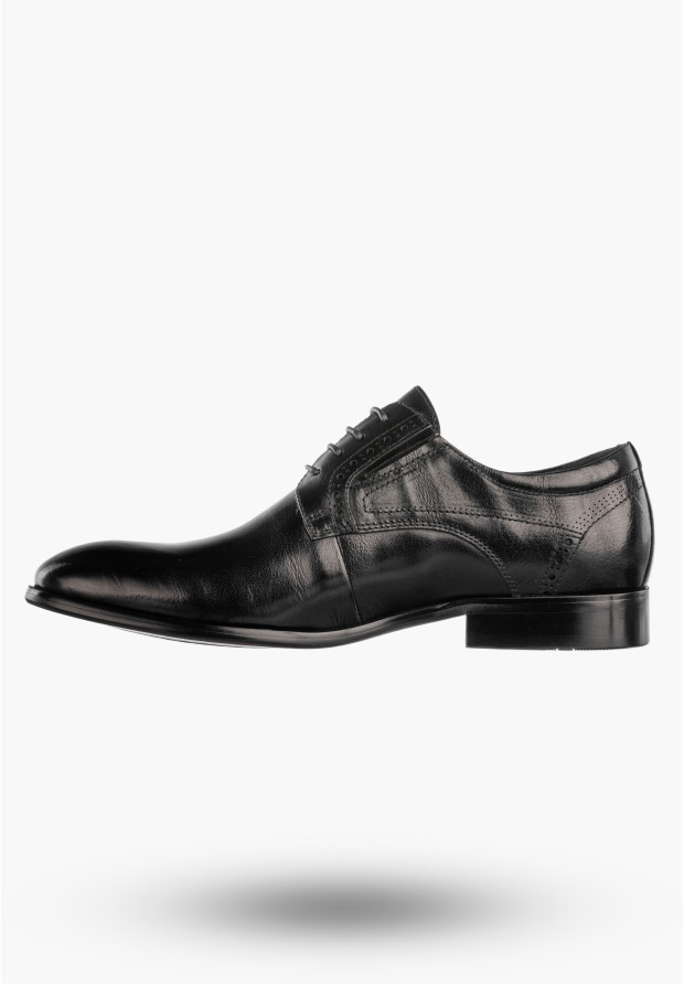 Buty Męskie JOHN DOUBARE Skórzane Półbuty Wizytowe Czarne D788-159-5