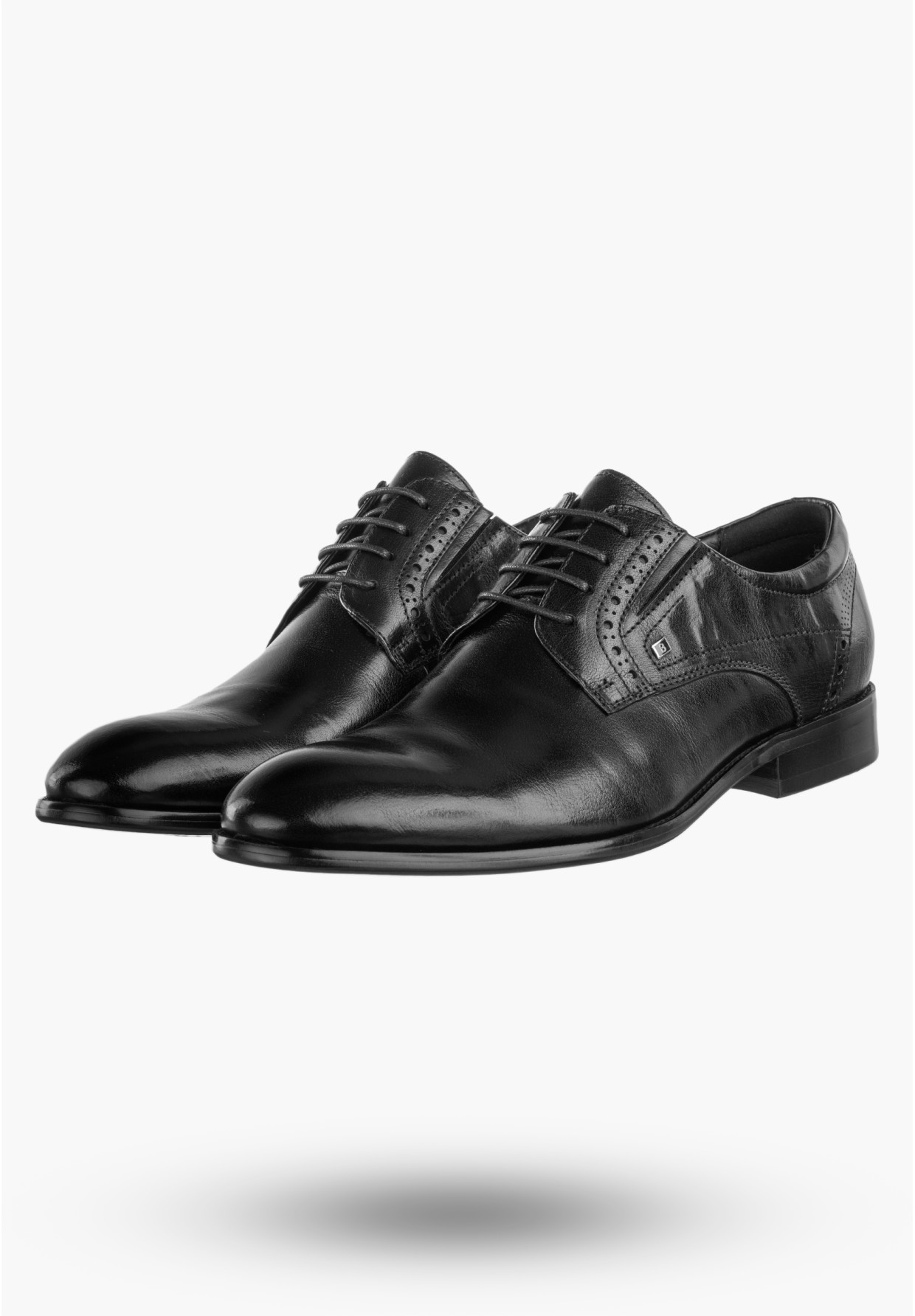 Buty Męskie JOHN DOUBARE Skórzane Półbuty Wizytowe Czarne D788-159-5
