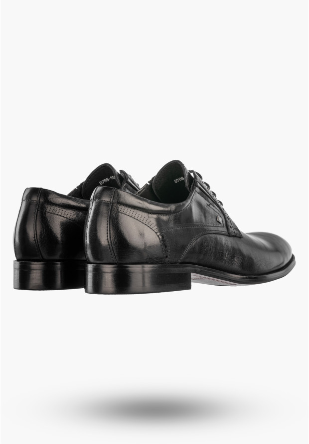 Buty Męskie JOHN DOUBARE Skórzane Półbuty Wizytowe Czarne D788-159-5