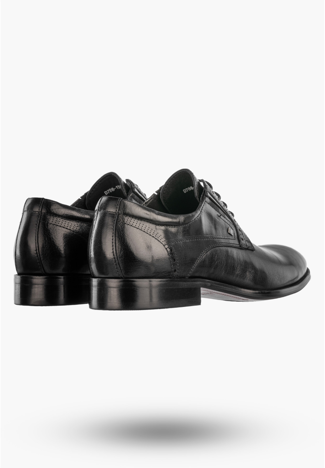 Buty Męskie JOHN DOUBARE Skórzane Półbuty Wizytowe Czarne D788-159-5