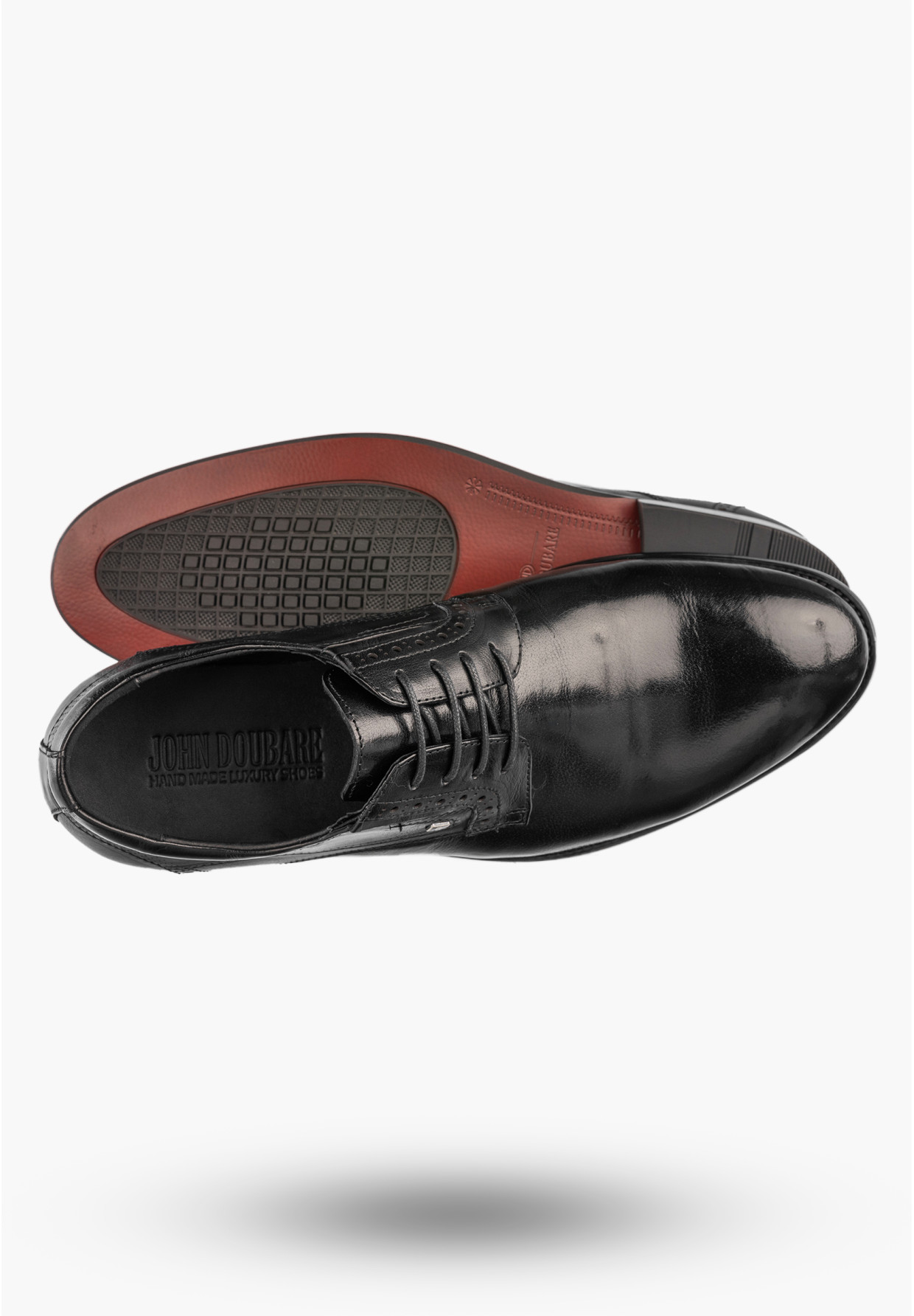Buty Męskie JOHN DOUBARE Skórzane Półbuty Wizytowe Czarne D788-159-5